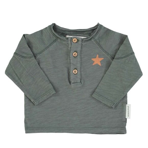 Baby Logo Long Sleeve - Dark Green w/ Camel Logo Print - Picture 1 of 2